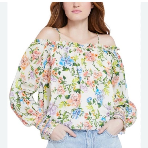 Alice + Olivia Tereza Floral Romantic Cottagecore Feminine Top Medium - Picture 2 of 11